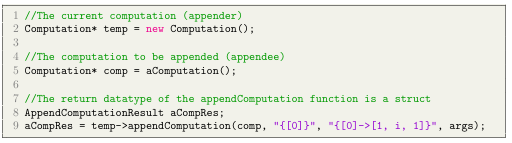  Figure 4.2: A nested function call using appendComputation.